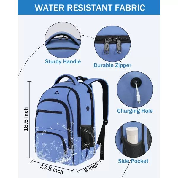 MATEIN Blue Backpack Anti Theft TSA 17 Inch Laptop Backpack with Waterproof Wet ampamp Dry Bag Large Water Resistant Sturdy College Lightweight Travel Daypack Nurse Work Computer Backpack for Women Men