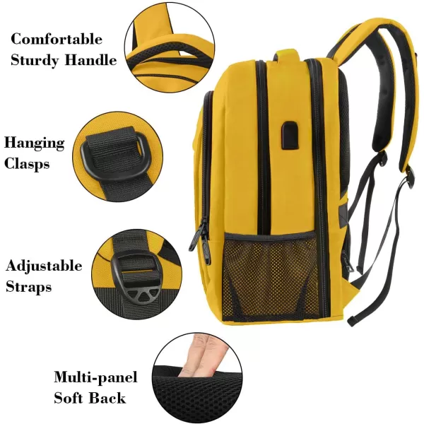 MATEIN Large College Backpack Sturdy Computer Backpack with USB Charging Port Fits 17 inch Notebook Carryon Luggage Travel Laptop Bag for Business Men and Women Christmas New Year Gift BlueBright Yellow