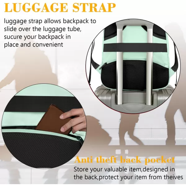 MATEIN Large College Backpack Sturdy Computer Backpack with USB Charging Port Fits 17 inch Notebook Carryon Luggage Travel Laptop Bag for Business Men and Women Christmas New Year Gift BlueMint Green