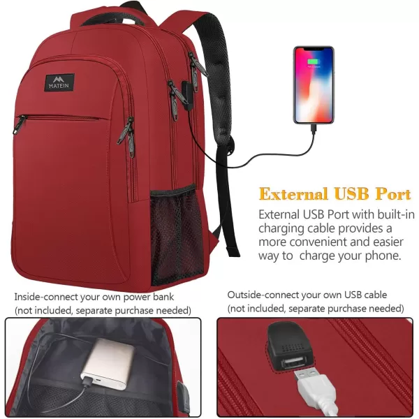 MATEIN Large College Backpack Sturdy Computer Backpack with USB Charging Port Fits 17 inch Notebook Carryon Luggage Travel Laptop Bag for Business Men and Women Christmas New Year Gift BlueViva Magenta