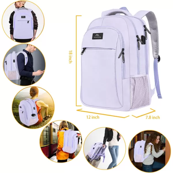 MATEIN Large College Backpack Sturdy Computer Backpack with USB Charging Port Fits 17 inch Notebook Carryon Luggage Travel Laptop Bag for Business Men and Women Christmas New Year Gift BlueLavender Purple