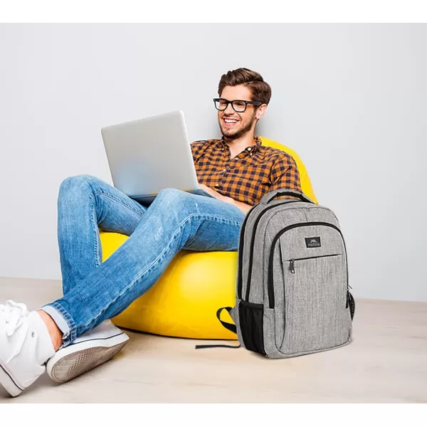 MATEIN Large College Backpack Sturdy Computer Backpack with USB Charging Port Fits 17 inch Notebook Carryon Luggage Travel Laptop Bag for Business Men and Women Christmas New Year Gift BlueAustere Grey