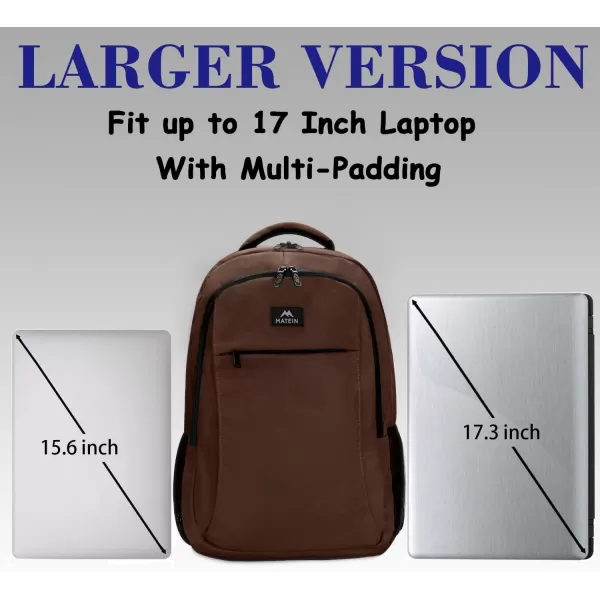 MATEIN Large College Backpack Sturdy Computer Backpack with USB Charging Port Fits 17 inch Notebook Carryon Luggage Travel Laptop Bag for Business Men and Women Christmas New Year Gift BlueDark Brown