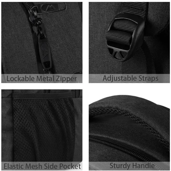 MATEIN Large College Backpack Sturdy Computer Backpack with USB Charging Port Fits 17 inch Notebook Carryon Luggage Travel Laptop Bag for Business Men and Women Christmas New Year Gift BlueBlack Charcoal