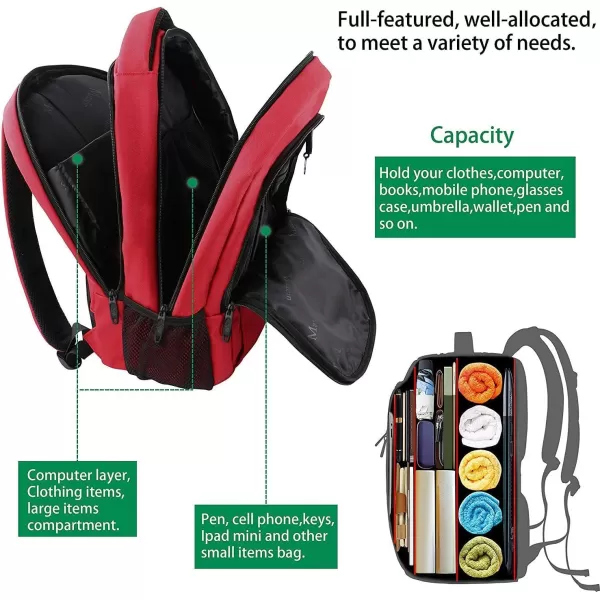 MATEIN Large College Backpack Sturdy Computer Backpack with USB Charging Port Fits 17 inch Notebook Carryon Luggage Travel Laptop Bag for Business Men and Women Christmas New Year Gift BlueRed
