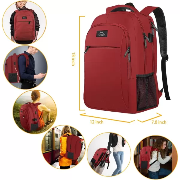 MATEIN Large College Backpack Sturdy Computer Backpack with USB Charging Port Fits 17 inch Notebook Carryon Luggage Travel Laptop Bag for Business Men and Women Christmas New Year Gift BlueViva Magenta