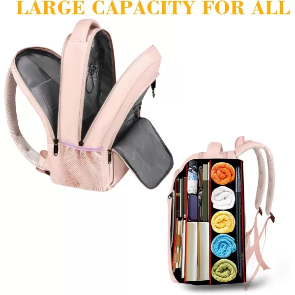 MATEIN Large College Backpack Sturdy Computer Backpack with USB Charging Port Fits 17 inch Notebook Carryon Luggage Travel Laptop Bag for Business Men and Women Christmas New Year Gift BlueLight Pink