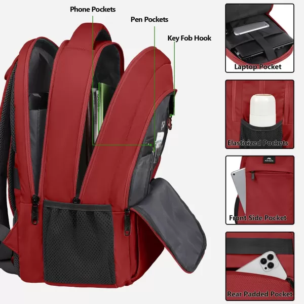 MATEIN Large College Backpack Sturdy Computer Backpack with USB Charging Port Fits 17 inch Notebook Carryon Luggage Travel Laptop Bag for Business Men and Women Christmas New Year Gift BlueViva Magenta