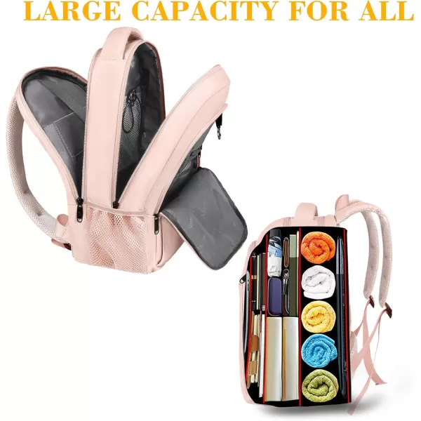 MATEIN Large College Backpack Sturdy Computer Backpack with USB Charging Port Fits 17 inch Notebook Carryon Luggage Travel Laptop Bag for Business Men and Women Christmas New Year Gift BluePink