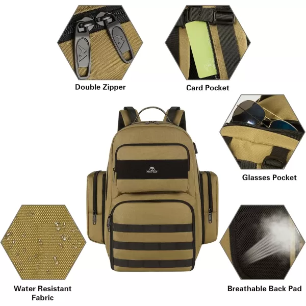 MATEIN Lunch Backpack for Men 156 Inch Travel Laptop Backpack Insulated Cooler Bag Lunch box Rucksack with USB Charging Port Extra Large Water Resistant College Work Computer Daypack Gifts for MenBrown