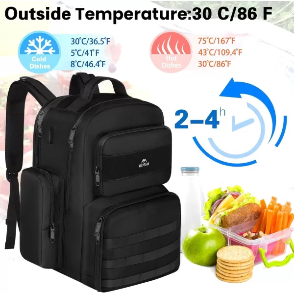 MATEIN Lunch Backpack for Men 156 Inch Travel Laptop Backpack Insulated Cooler Bag Lunch box Rucksack with USB Charging Port Extra Large Water Resistant College Work Computer Daypack Gifts for MenBlack