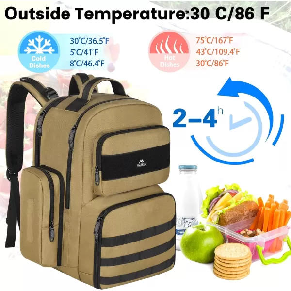 MATEIN Lunch Backpack for Men 156 Inch Travel Laptop Backpack Insulated Cooler Bag Lunch box Rucksack with USB Charging Port Extra Large Water Resistant College Work Computer Daypack Gifts for MenBrown