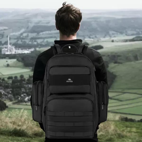 MATEIN Lunch Backpack for Men 156 Inch Travel Laptop Backpack Insulated Cooler Bag Lunch box Rucksack with USB Charging Port Extra Large Water Resistant College Work Computer Daypack Gifts for MenBlack