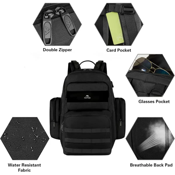 MATEIN Lunch Backpack for Men 156 Inch Travel Laptop Backpack Insulated Cooler Bag Lunch box Rucksack with USB Charging Port Extra Large Water Resistant College Work Computer Daypack Gifts for MenBlack