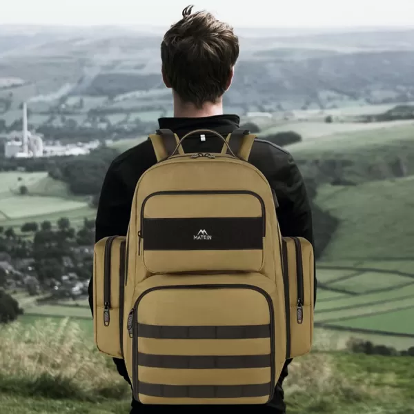 MATEIN Lunch Backpack for Men 156 Inch Travel Laptop Backpack Insulated Cooler Bag Lunch box Rucksack with USB Charging Port Extra Large Water Resistant College Work Computer Daypack Gifts for MenBrown