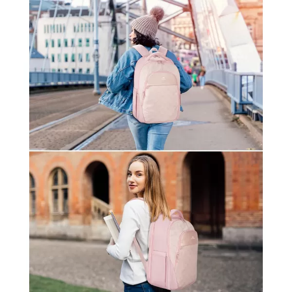 MATEIN Pink Backpack for Women Anti Theft 17 Inch Laptop Backpack with USB Charging Port Large TSA Water Resistant Airline Approved Lightweight College Travel Daypack Cute Nurse Work Computer Bag