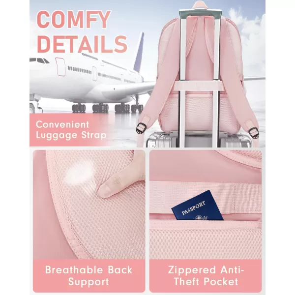 MATEIN Pink Backpack for Women Anti Theft 17 Inch Laptop Backpack with USB Charging Port Large TSA Water Resistant Airline Approved Lightweight College Travel Daypack Cute Nurse Work Computer Bag