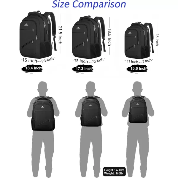 MATEIN School Laptop Backpack Extra Large TSA Friendly College Computer Bookbag with Laptop Compartment Fits 17 Inch Notebook Water Resistant Business Work Travel Bag Graduation Gifts for Men WomenBlack