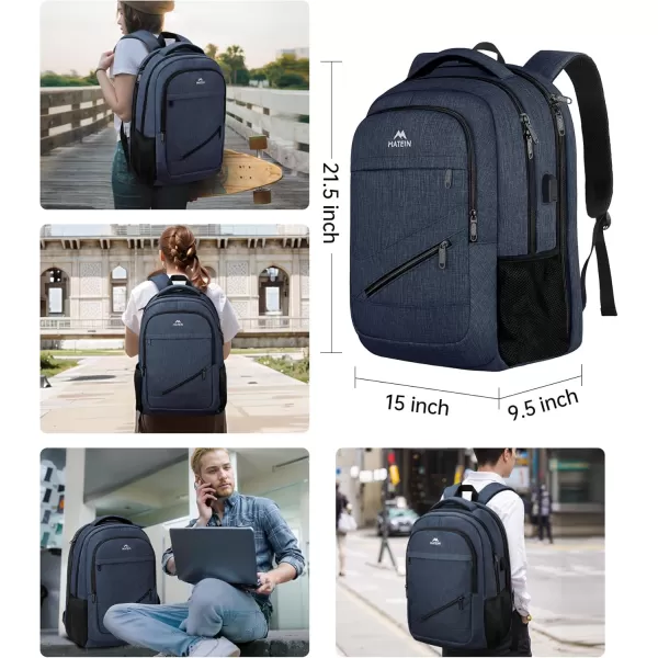 MATEIN School Laptop Backpack Extra Large TSA Friendly College Computer Bookbag with Laptop Compartment Fits 17 Inch Notebook Water Resistant Business Work Travel Bag Graduation Gifts for Men WomenDark Blue