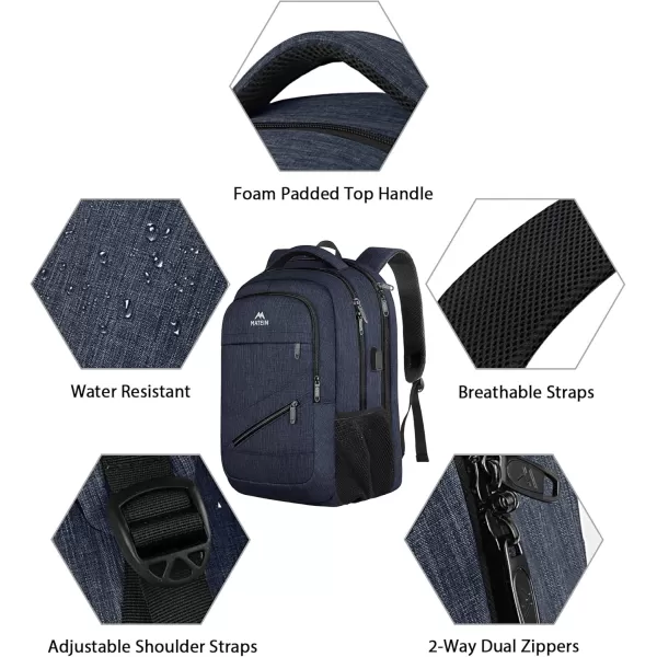 MATEIN School Laptop Backpack Extra Large TSA Friendly College Computer Bookbag with Laptop Compartment Fits 17 Inch Notebook Water Resistant Business Work Travel Bag Graduation Gifts for Men WomenDark Blue