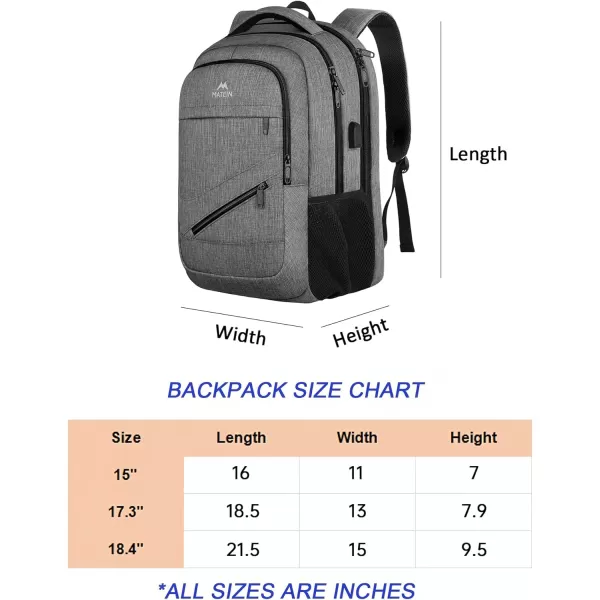 MATEIN School Laptop Backpack Extra Large TSA Friendly College Computer Bookbag with Laptop Compartment Fits 17 Inch Notebook Water Resistant Business Work Travel Bag Graduation Gifts for Men WomenGrey