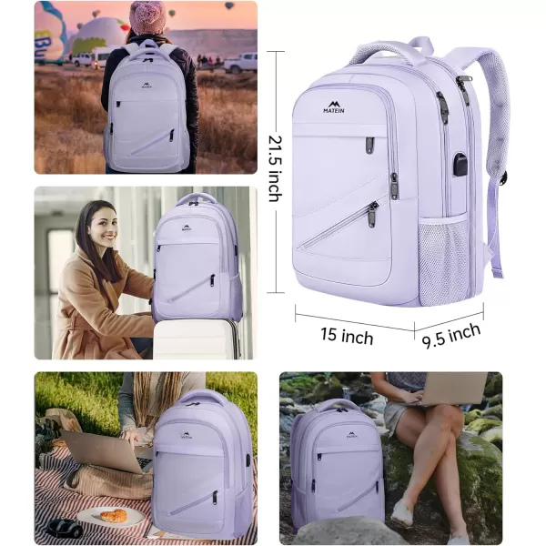 MATEIN School Laptop Backpack Extra Large TSA Friendly College Computer Bookbag with Laptop Compartment Fits 17 Inch Notebook Water Resistant Business Work Travel Bag Graduation Gifts for Men WomenPurple