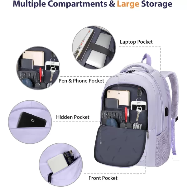 MATEIN School Laptop Backpack Extra Large TSA Friendly College Computer Bookbag with Laptop Compartment Fits 17 Inch Notebook Water Resistant Business Work Travel Bag Graduation Gifts for Men WomenPurple