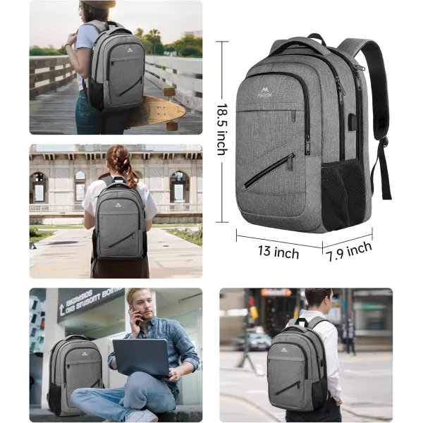 MATEIN School Laptop Backpack Extra Large TSA Friendly College Computer Bookbag with Laptop Compartment Fits 17 Inch Notebook Water Resistant Business Work Travel Bag Graduation Gifts for Men WomenGrey