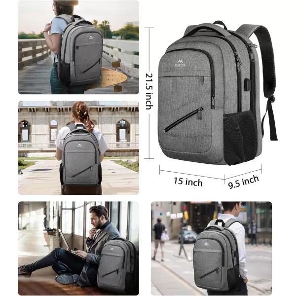 MATEIN School Laptop Backpack Extra Large TSA Friendly College Computer Bookbag with Laptop Compartment Fits 17 Inch Notebook Water Resistant Business Work Travel Bag Graduation Gifts for Men WomenGrey