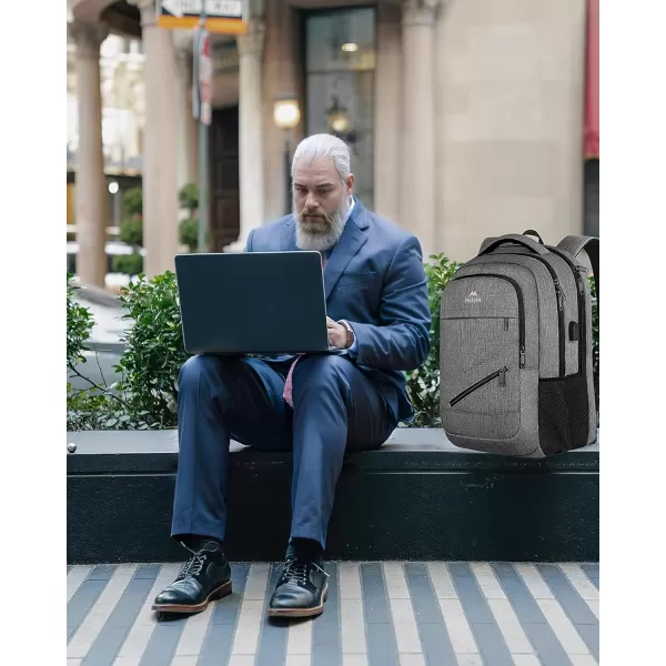 MATEIN School Laptop Backpack Extra Large TSA Friendly College Computer Bookbag with Laptop Compartment Fits 17 Inch Notebook Water Resistant Business Work Travel Bag Graduation Gifts for Men WomenGrey