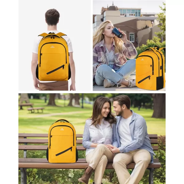 MATEIN School Laptop Backpack Extra Large TSA Friendly College Computer Bookbag with Laptop Compartment Fits 17 Inch Notebook Water Resistant Business Work Travel Bag Graduation Gifts for Men WomenYellow