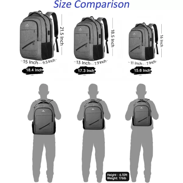 MATEIN School Laptop Backpack Extra Large TSA Friendly College Computer Bookbag with Laptop Compartment Fits 17 Inch Notebook Water Resistant Business Work Travel Bag Graduation Gifts for Men WomenGrey