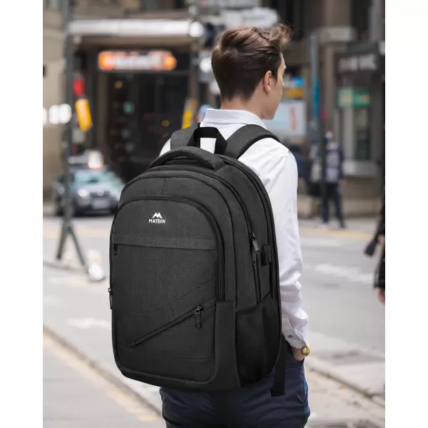 MATEIN School Laptop Backpack Extra Large TSA Friendly College Computer Bookbag with Laptop Compartment Fits 17 Inch Notebook Water Resistant Business Work Travel Bag Graduation Gifts for Men WomenBlack