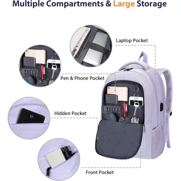 MATEIN School Laptop Backpack Extra Large TSA Friendly College Computer Bookbag with Laptop Compartment Fits 17 Inch Notebook Water Resistant Business Work Travel Bag Graduation Gifts for Men WomenPurple