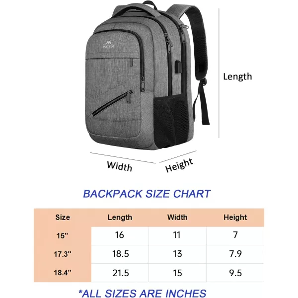 MATEIN School Laptop Backpack Extra Large TSA Friendly College Computer Bookbag with Laptop Compartment Fits 17 Inch Notebook Water Resistant Business Work Travel Bag Graduation Gifts for Men WomenGrey