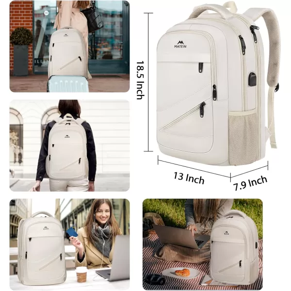 MATEIN School Laptop Backpack Extra Large TSA Friendly College Computer Bookbag with Laptop Compartment Fits 17 Inch Notebook Water Resistant Business Work Travel Bag Graduation Gifts for Men WomenBeige
