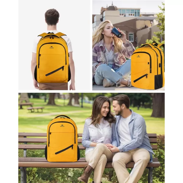 MATEIN School Laptop Backpack Extra Large TSA Friendly College Computer Bookbag with Laptop Compartment Fits 17 Inch Notebook Water Resistant Business Work Travel Bag Graduation Gifts for Men WomenYellow