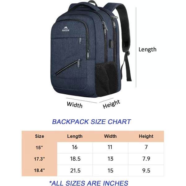 MATEIN School Laptop Backpack Extra Large TSA Friendly College Computer Bookbag with Laptop Compartment Fits 17 Inch Notebook Water Resistant Business Work Travel Bag Graduation Gifts for Men WomenDark Blue