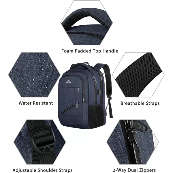 MATEIN School Laptop Backpack Extra Large TSA Friendly College Computer Bookbag with Laptop Compartment Fits 17 Inch Notebook Water Resistant Business Work Travel Bag Graduation Gifts for Men WomenDark Blue