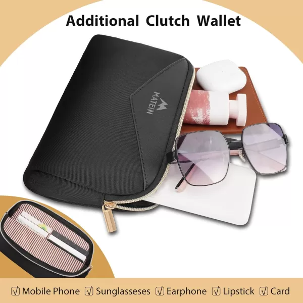 MATEIN Small Backpack for Women Waterproof Cute Backpack Purse with Wallet Fahion Anti Theft Mini Daypack with RFID Pocket Lightweight Work Bag with USB Charger for Travel Everyday 2pcs Black