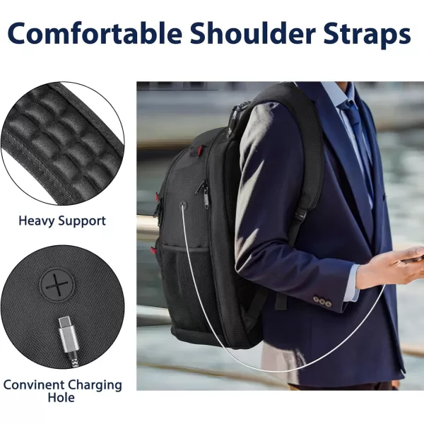 MATEIN Work Backpack for Men Extra Large Big Business Bag for 173 inch Laptop Airline Approved TSA Travel Backpack with Wet Pocket Water Resistant Computer Bag Black