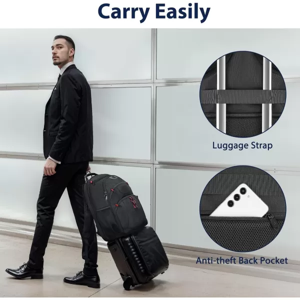 MATEIN Work Backpack for Men Extra Large Big Business Bag for 173 inch Laptop Airline Approved TSA Travel Backpack with Wet Pocket Water Resistant Computer Bag Black