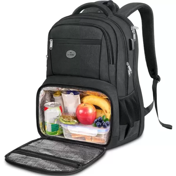 MATEIN 17 Inch Laptop Backpack TSA Large Travel Backpack with Lunch Box AntiTheft Work Business Carry On with USB Port Water Resistant Sturdy College Computer Backpack for Men WomenCharcoal Grey
