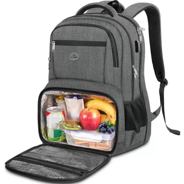 MATEIN 17 Inch Laptop Backpack TSA Large Travel Backpack with Lunch Box AntiTheft Work Business Carry On with USB Port Water Resistant Sturdy College Computer Backpack for Men WomenGrey