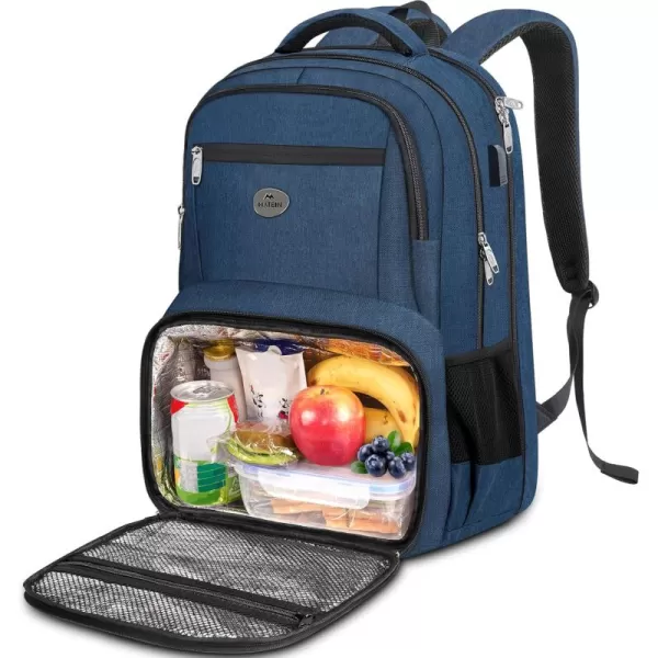 MATEIN 17 Inch Laptop Backpack TSA Large Travel Backpack with Lunch Box AntiTheft Work Business Carry On with USB Port Water Resistant Sturdy College Computer Backpack for Men WomenBlue