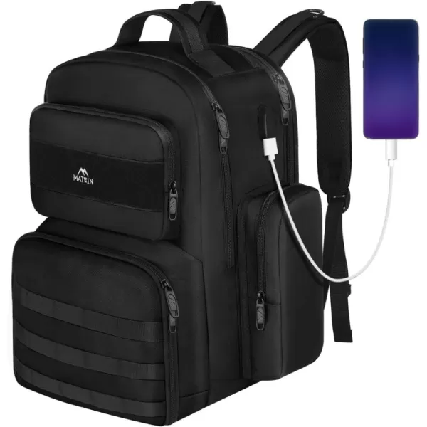 MATEIN Lunch Backpack for Men 156 Inch Travel Laptop Backpack Insulated Cooler Bag Lunch box Rucksack with USB Charging Port Extra Large Water Resistant College Work Computer Daypack Gifts for MenBlack