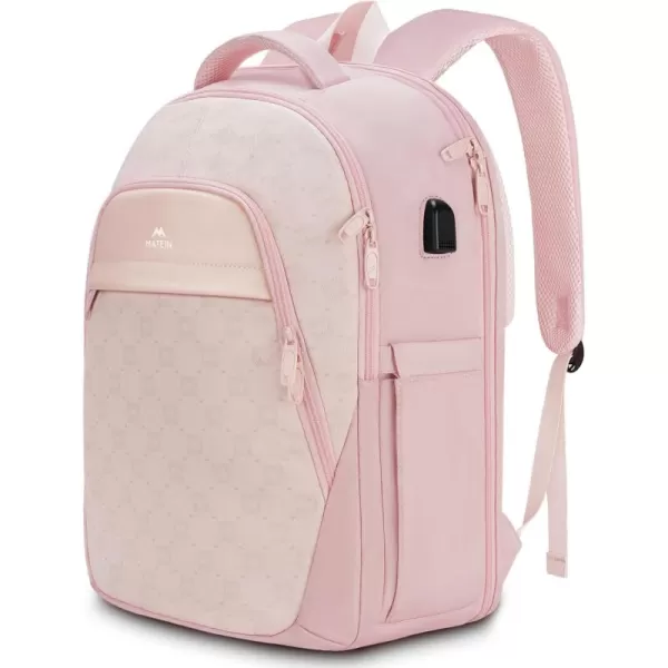 MATEIN Pink Backpack for Women Anti Theft 17 Inch Laptop Backpack with USB Charging Port Large TSA Water Resistant Airline Approved Lightweight College Travel Daypack Cute Nurse Work Computer Bag