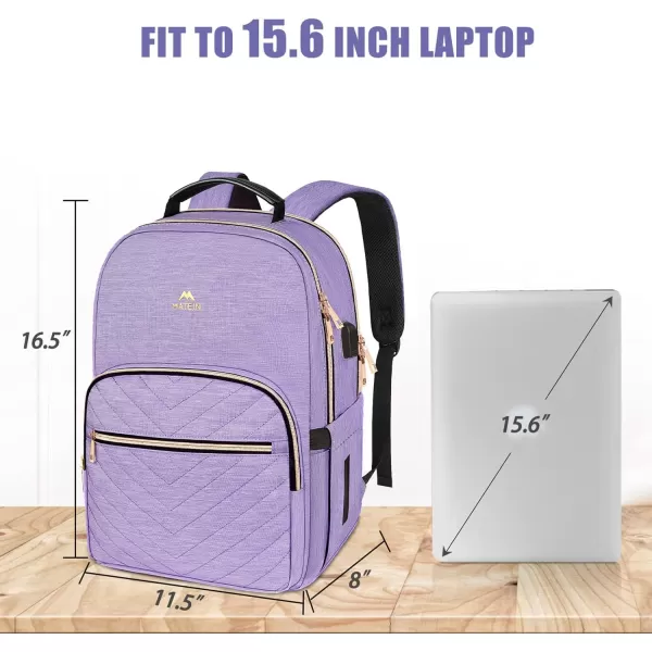 imageMATEIN Laptop Backpack for Women Anti Theft 156 inch College School Bookbag for Girls with USB Charging Port Water Resistant Stylish Travel Computer Work Backpack with for Nurse PurplePurple