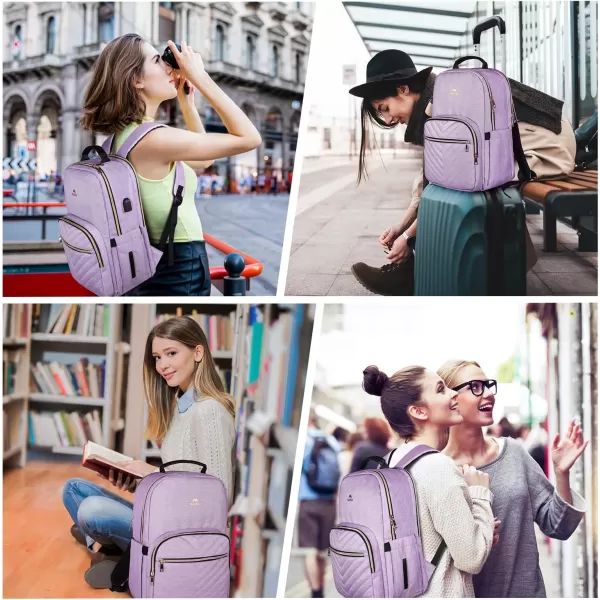 imageMATEIN Laptop Backpack for Women Anti Theft 156 inch College School Bookbag for Girls with USB Charging Port Water Resistant Stylish Travel Computer Work Backpack with for Nurse PurplePurple