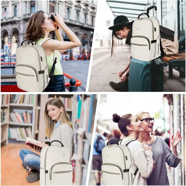 imageMATEIN Laptop Backpack for Women Anti Theft 156 inch College School Bookbag for Girls with USB Charging Port Water Resistant Stylish Travel Computer Work Backpack with for Nurse PurpleWhite